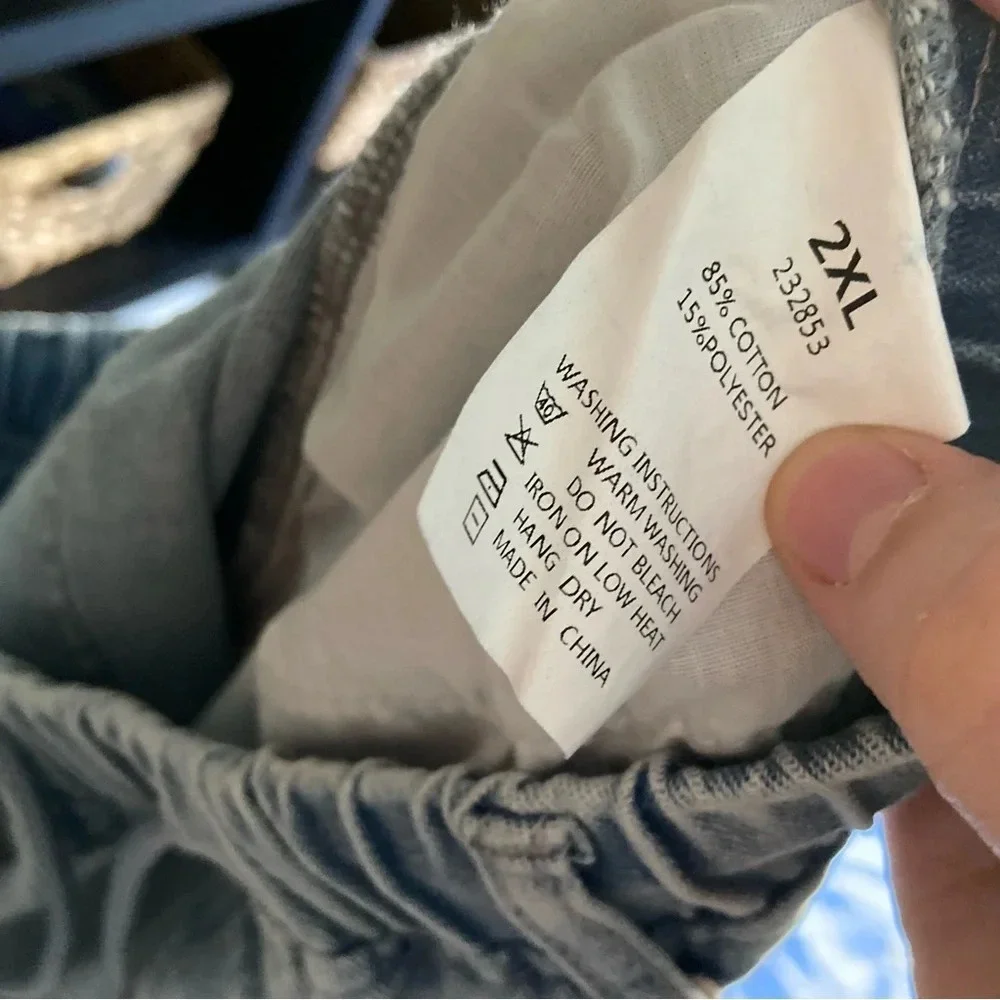 Drawstring High Waist Distress Jeans Fade Pants Pull On 2XL (14/16) Trendy NWT - Picture 11 of 14